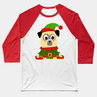 Christmas is coming, pug dressed up as elf Baseball T-Shirt